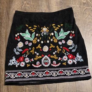 corduroy flower etched skirt
